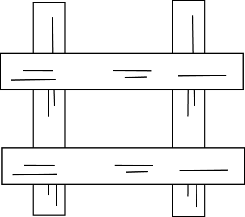 Clip Art Black And White Fence Farm Clipart - Black And White My Cute Graphics Farm (500x443), Png Download