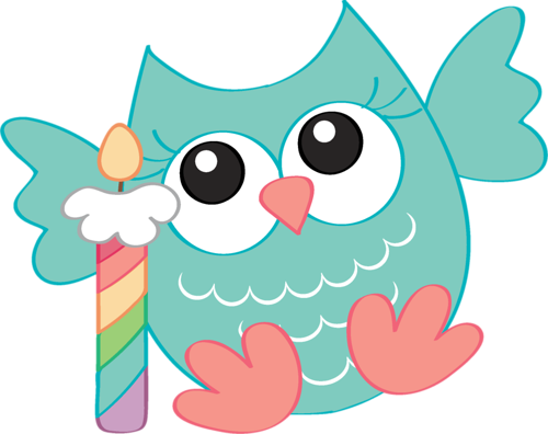 Birthday Owls Owl, Clip Art And Birthday Clipart - Cumpleaños Imagenes De Buhos Animados (500x396), Png Download