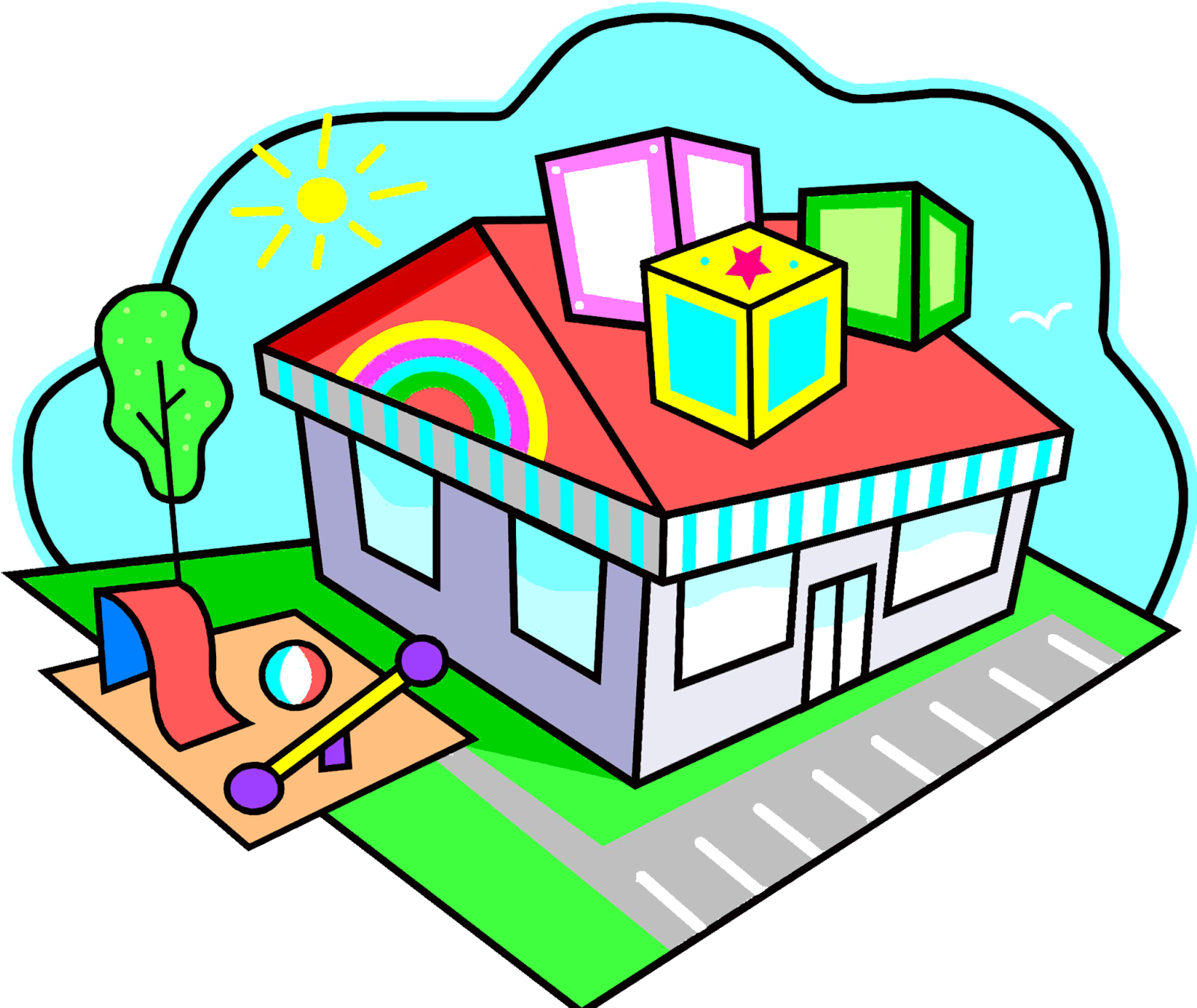Daycare House Clipart - Preschool Clip Art (1600x1354), Png Download