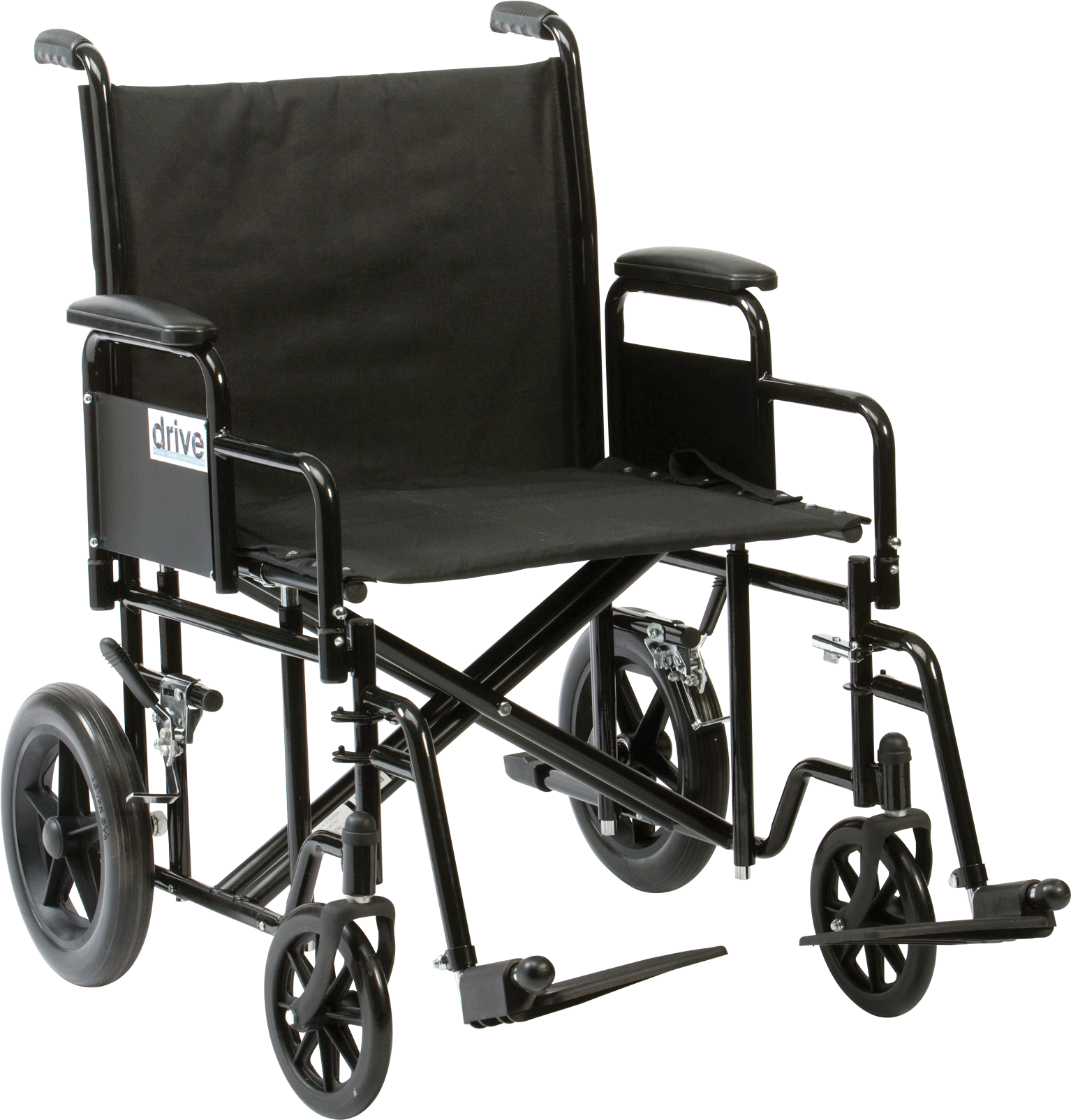Black Wheelchair Png Image - Drive Medical Bariatric Steel Transport Chair Transit (1632x1755), Png Download