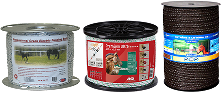 Poly Wire Poly Rope, Poly Tape - Ako Premium Ultra Weidezaunseil 400m Weiß/orange (500x300), Png Download