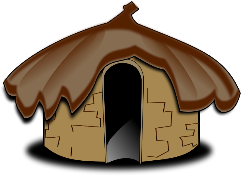 Oca House Hut Mud Clip Art - Stone Age House Clipart (800x585), Png Download