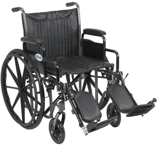 Wheelchair Png Picture - Drive Medical Ssp218dda-elr Silver Sport 2 Wheelchair (640x589), Png Download