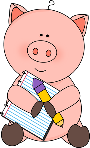 Mud Clipart Piglet - Writing Animal Clip Art (306x500), Png Download