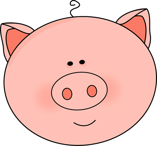 Cute Pig Face Clip Art - Pig Face Clip Art (500x465), Png Download