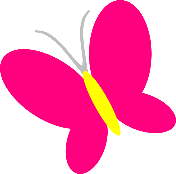 Pink Butterfly Svg Clip Arts 600 X 592 Px (600x592), Png Download