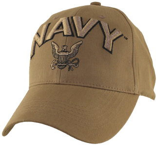 6640 - U - S - Navy Logo Cap - Cotton - Coyote - U.s. Navy Logo Coyote Brown Ball Cap, Size: Small (350x350), Png Download