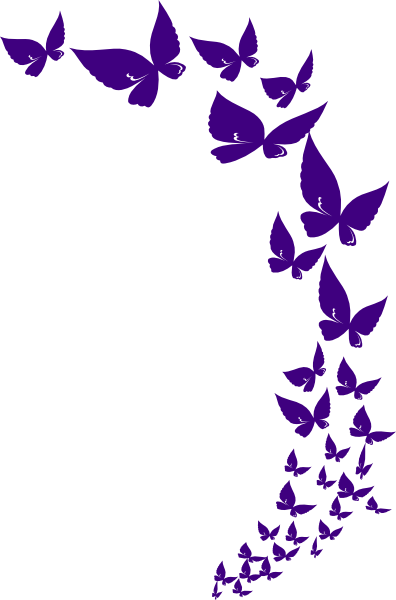 Lavender Clipart Butterfly - Purple Butterfly Png (396x600), Png Download