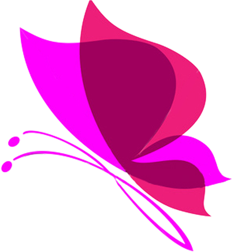 Pink Butterflies Clipart Butterfly Png Transparent - Pink Butterfly Transparent Background (808x865), Png Download