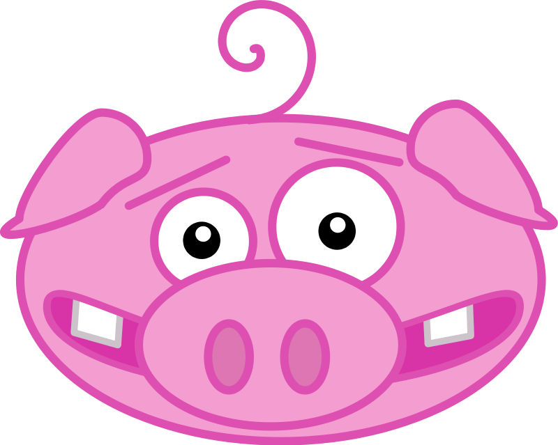 Cute Pig Face Clipart - Pig Clipart (800x639), Png Download