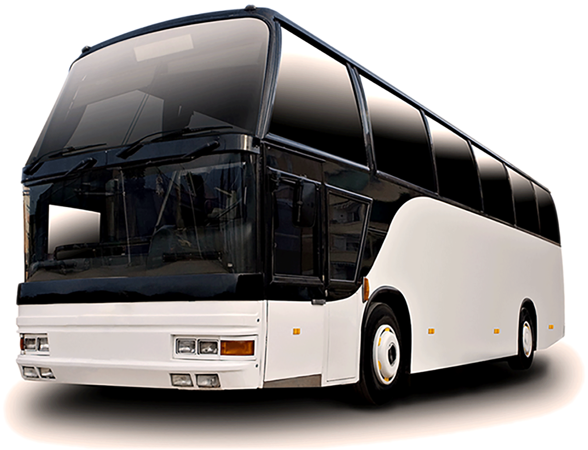 Bus - Double-decker Bus White Black 24x18 Print Poster (1920x1450), Png Download