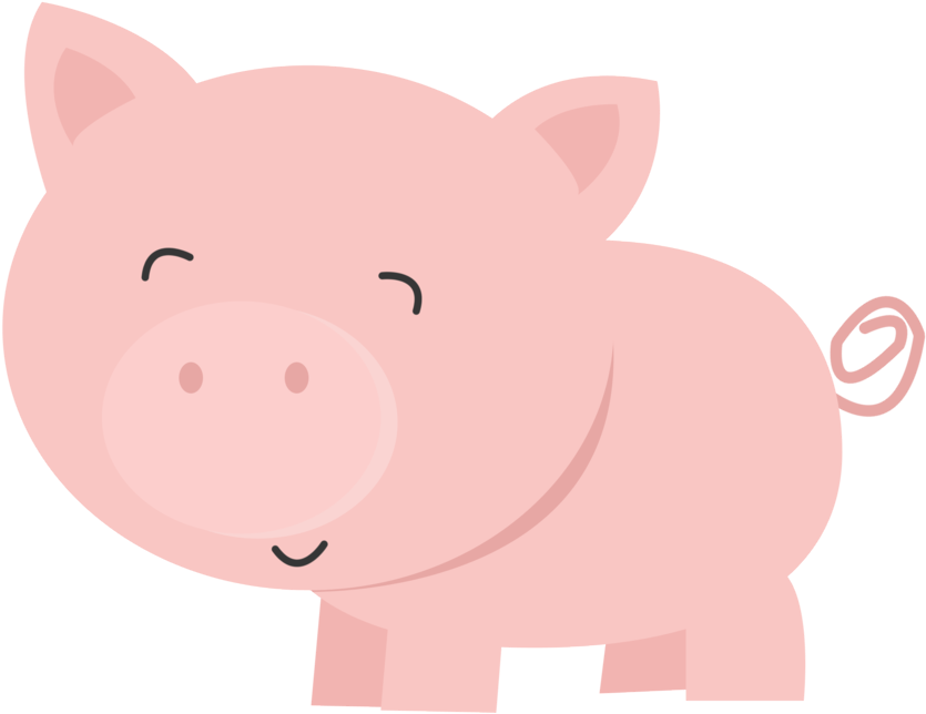 Fat Clipart Piggy Bank - Porco Fazendinha Png (900x758), Png Download