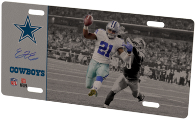 Dallas Cowboys Helmet Frame & Ezekiel Elliott Metal - Dallas Cowboys (480x360), Png Download