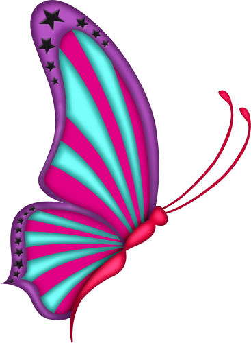 Sweet Emo - Birds And Butterflies Clipart (367x500), Png Download