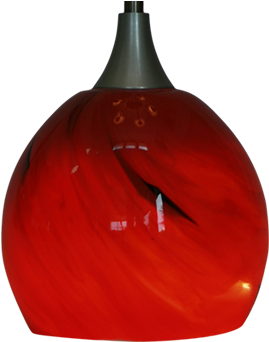 Details - Llw-03rb-01-00 Glass Led Hanging Light Red / Black (350x350), Png Download