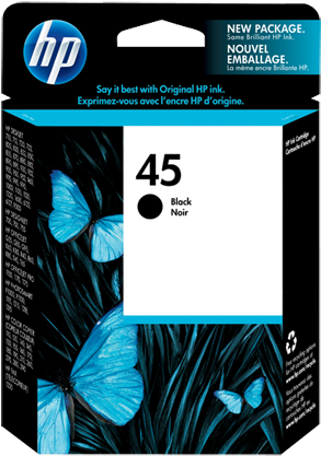 Hp 45 Black Original Ink Cartridge - Hp Designjet 430 Cartridge (573x430), Png Download
