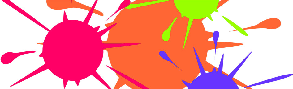 Cropped 6185 Illustration Of Paint Splatters Pv - Splatter Paint Clip Art (958x288), Png Download