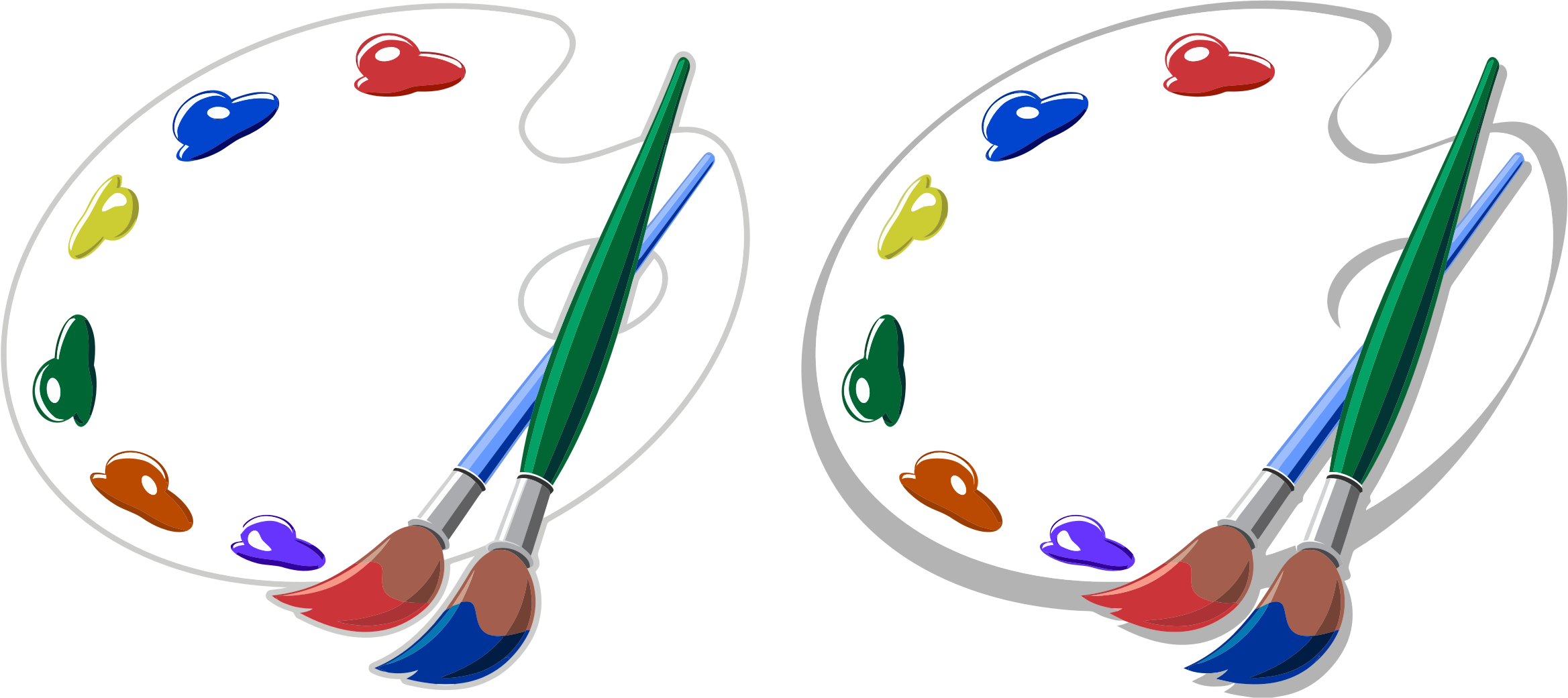 Brush Painting Artist Palette - Artists Brushes (1684x750), Png Download