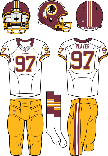 Boston Redskins - Washington Redskins Football Uniform (348x500), Png Download