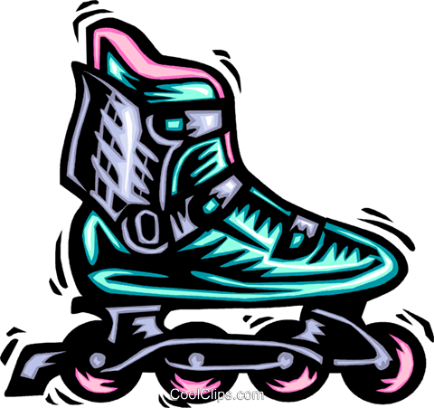 Roller Blades Royalty Free Vector Clip Art Illustration - Roller Blades Transparent Background (480x451), Png Download
