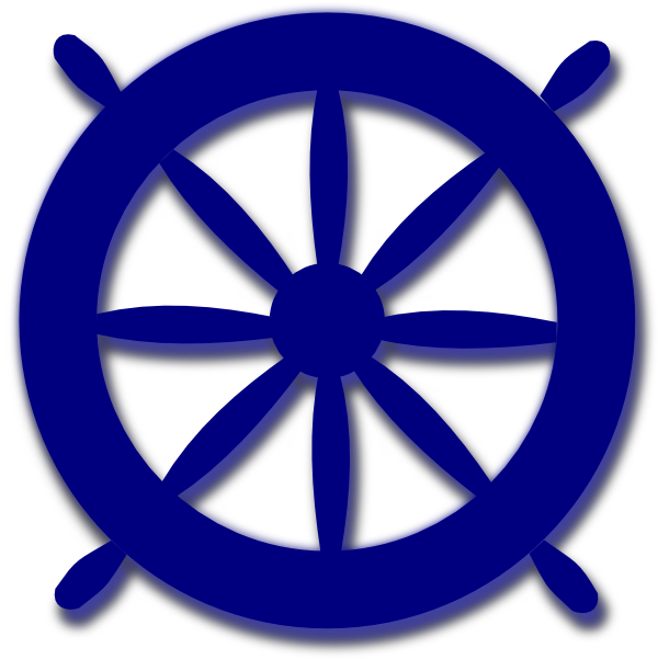 Nautical Wheel Cliparts - Blue Ship Wheel Clip Art (600x601), Png Download