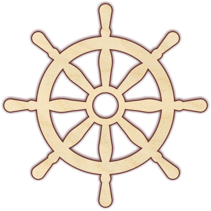 Captain's Ship Wheel - Rudder (433x433), Png Download