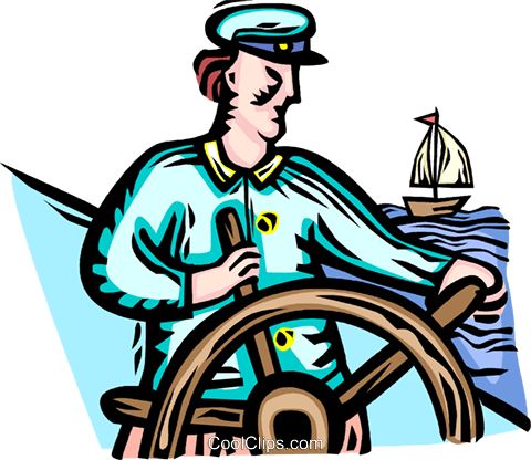 Captain At The Helm Of His Ship Royalty Free Vector - Profesiones De Inteligencia Musical (480x416), Png Download