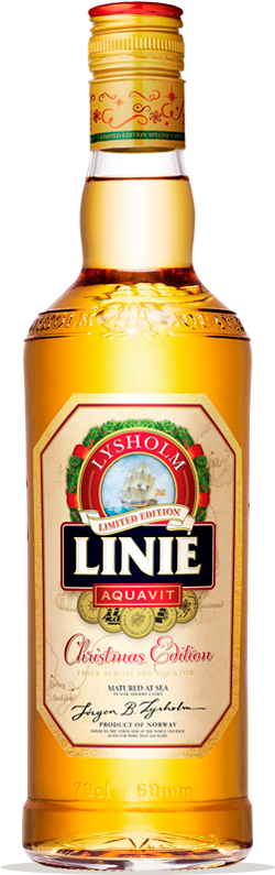 Linie Aquavit Christmas Edition - Lysholm Linie Aquavit 70cl Bottle (320x795), Png Download