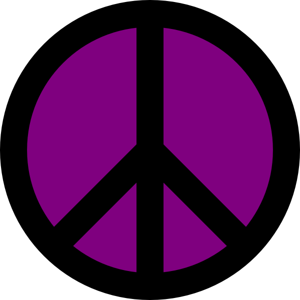 Purple And Black Peace Sign Svg Clip Arts 600 X 600 (600x600), Png Download