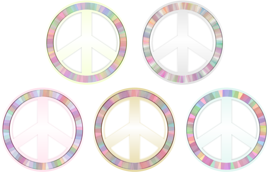 Peace Symbol Pastels Clipart Png For Web (900x600), Png Download