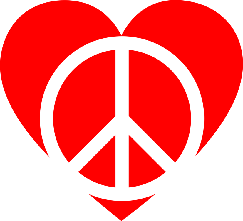 Peace Symbols Love Shirt Free Commercial Clipart Peace - Peace Heart Png (827x750), Png Download