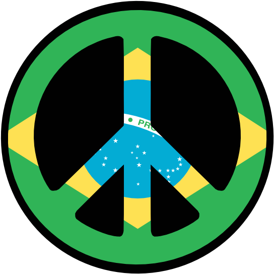 Brazil Peace Symbol Flag 4 555px 44 - Symbol (555x555), Png Download
