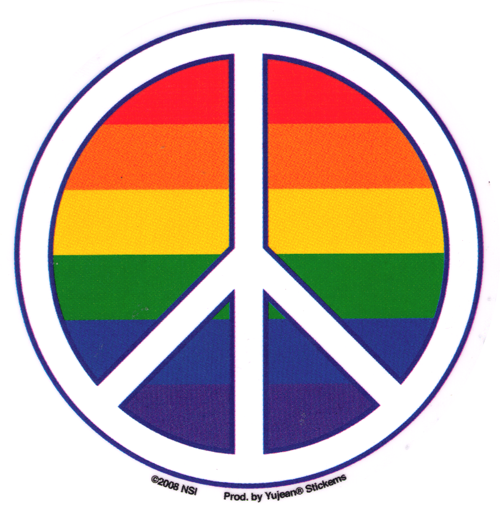 Pride Rainbow Peace Sign - Pride Peace Sign (500x507), Png Download