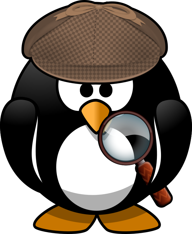 Animal Clipart Detective - Cartoon Penguin (656x800), Png Download