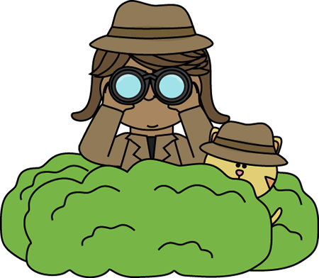 Plant Clipart Detective - Girl Binoculars Clipart (450x392), Png Download