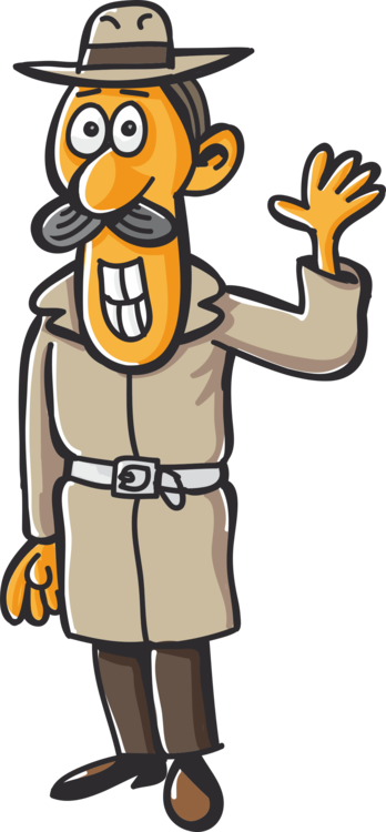 Detective Magnifying Glass Cartoon Paper Clip Hat - Detective Clip Art (348x750), Png Download