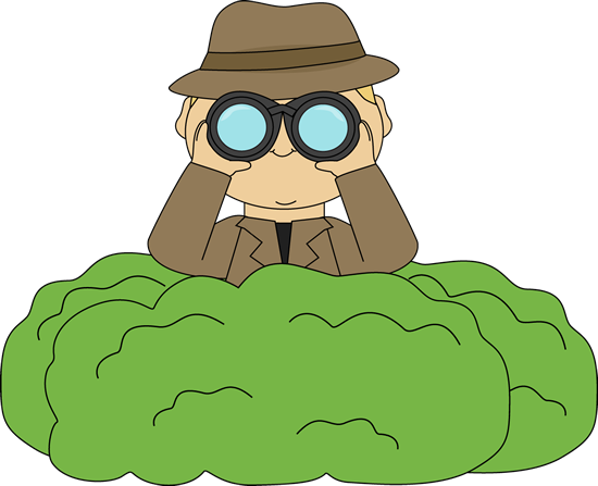 Detective In Bushes With Binoculars - Scavenger Hunt Clip Art (550x447), Png Download