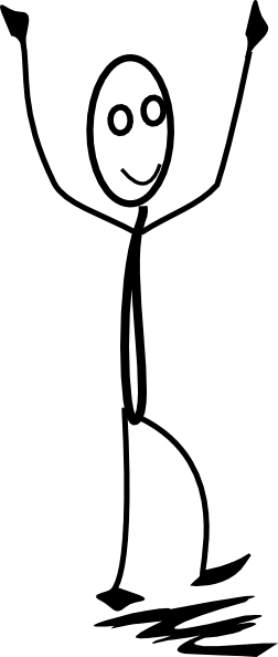 Happy Stickman (252x594), Png Download