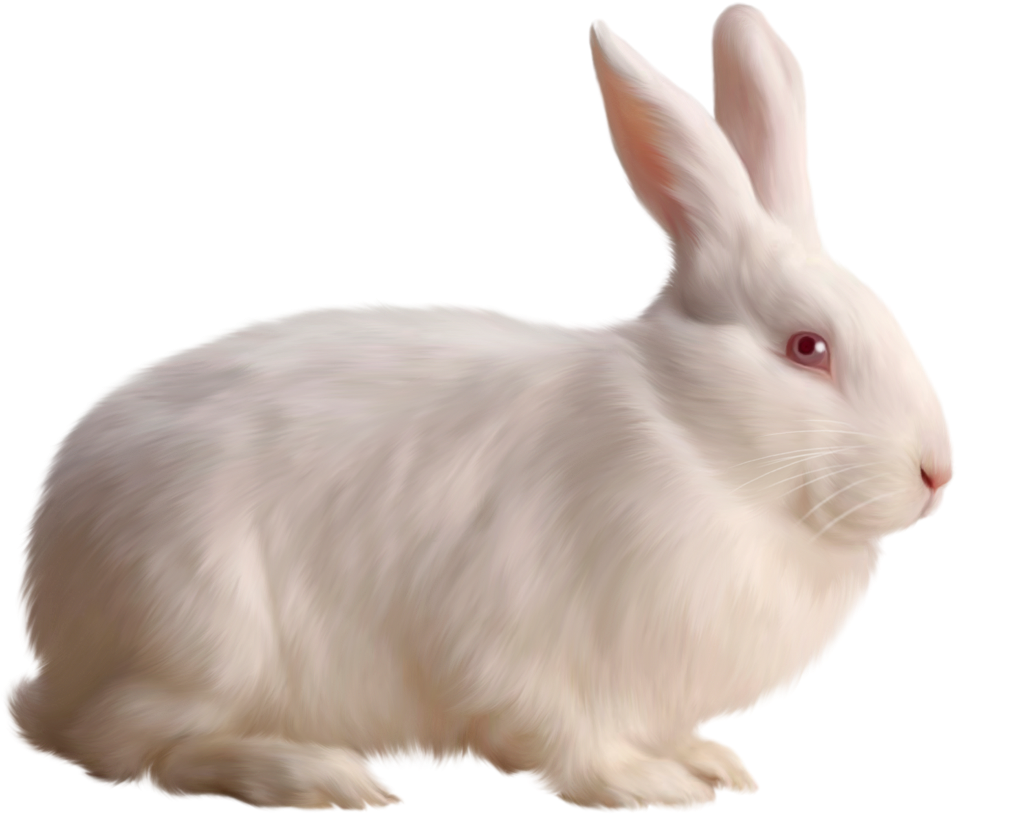 Cute White Mochi Png For Kids - Rabbit Png (1500x1203), Png Download