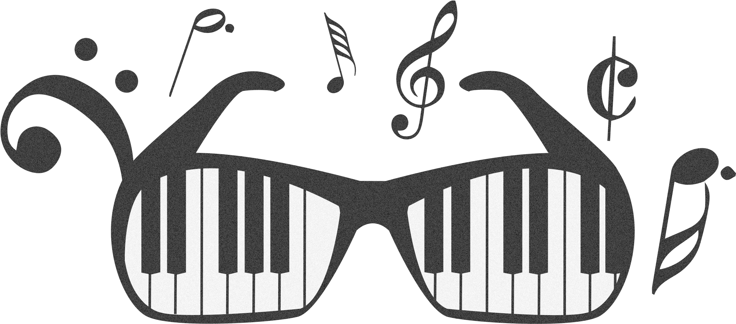 Donal Glasses-1 - Treble Clef (2388x1070), Png Download