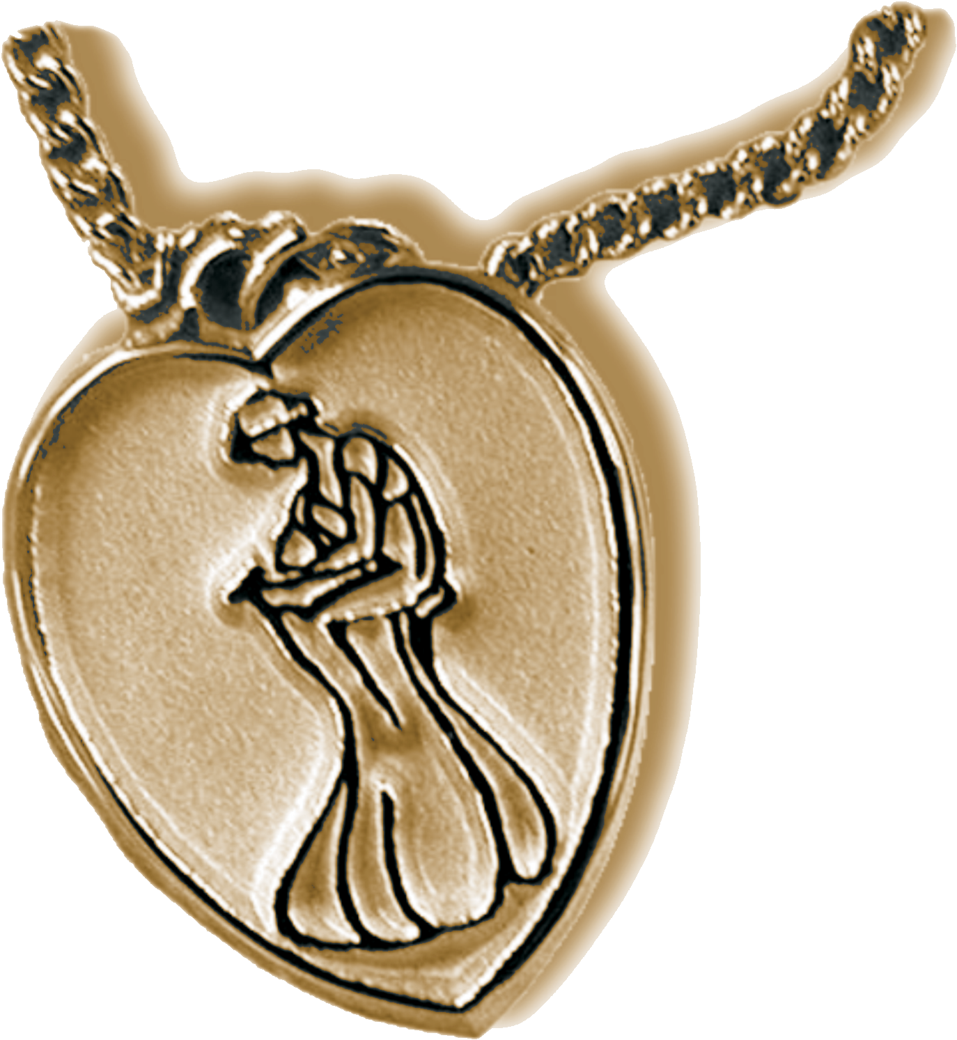 The Golden Heart® Golden Heart Necklace - Rwa Golden Heart Award (1646x1675), Png Download