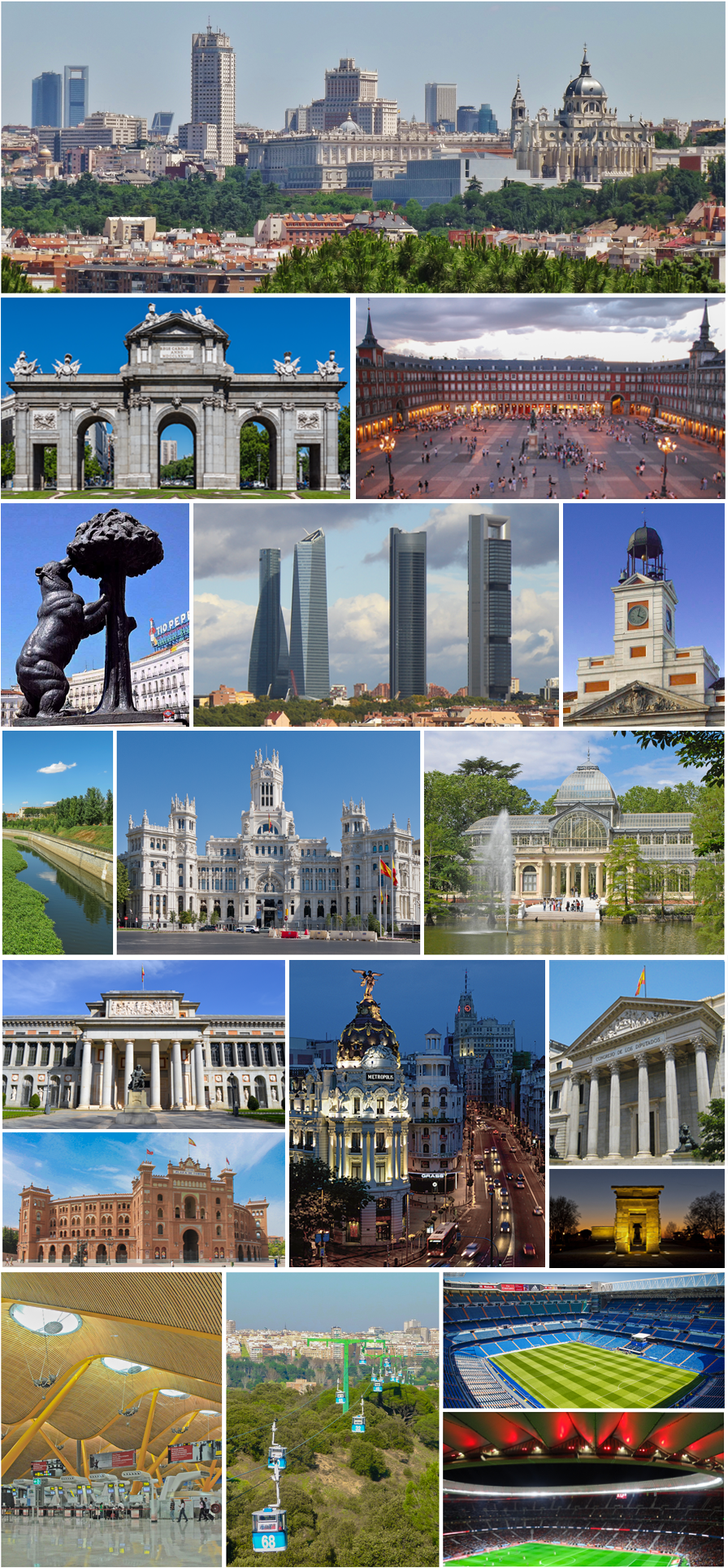 Collage De La Ciudad De Madrid, Capital De España - Wonders Of The World (898x1936), Png Download