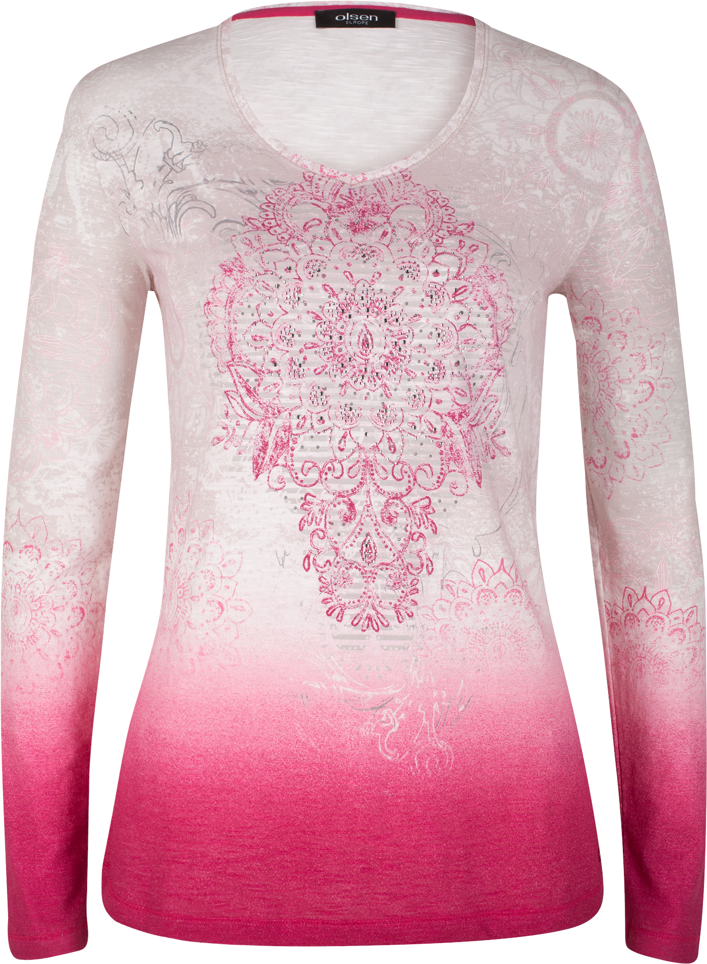 T-shirt Rhinestones - Berry - Long-sleeved T-shirt (1652x1990), Png Download