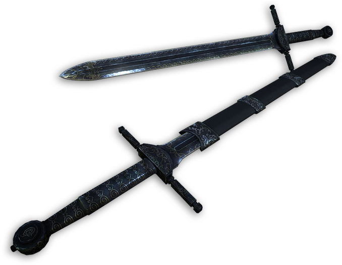 [ Img] [ Img] - Skyrim Mods Insanity's Ebony Sword Replacer (700x526), Png Download
