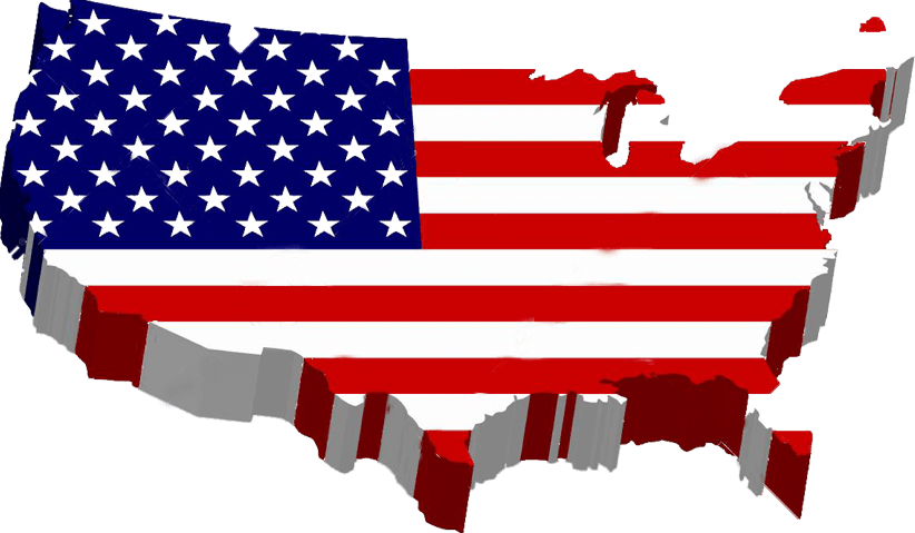 Omegle Usa - Map And Flag Of Usa (822x479), Png Download