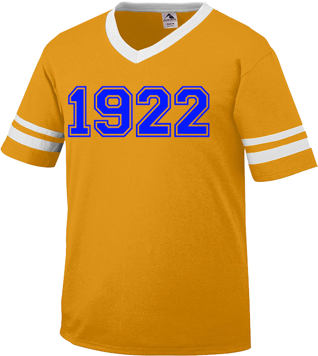 Sigma Gamma Rho 1922 Stripe Tee - Adult Sleeve Stripe Jersey Custom (628x720), Png Download