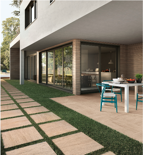 Living Style Beige Arterra Pavers - Floor (769x500), Png Download