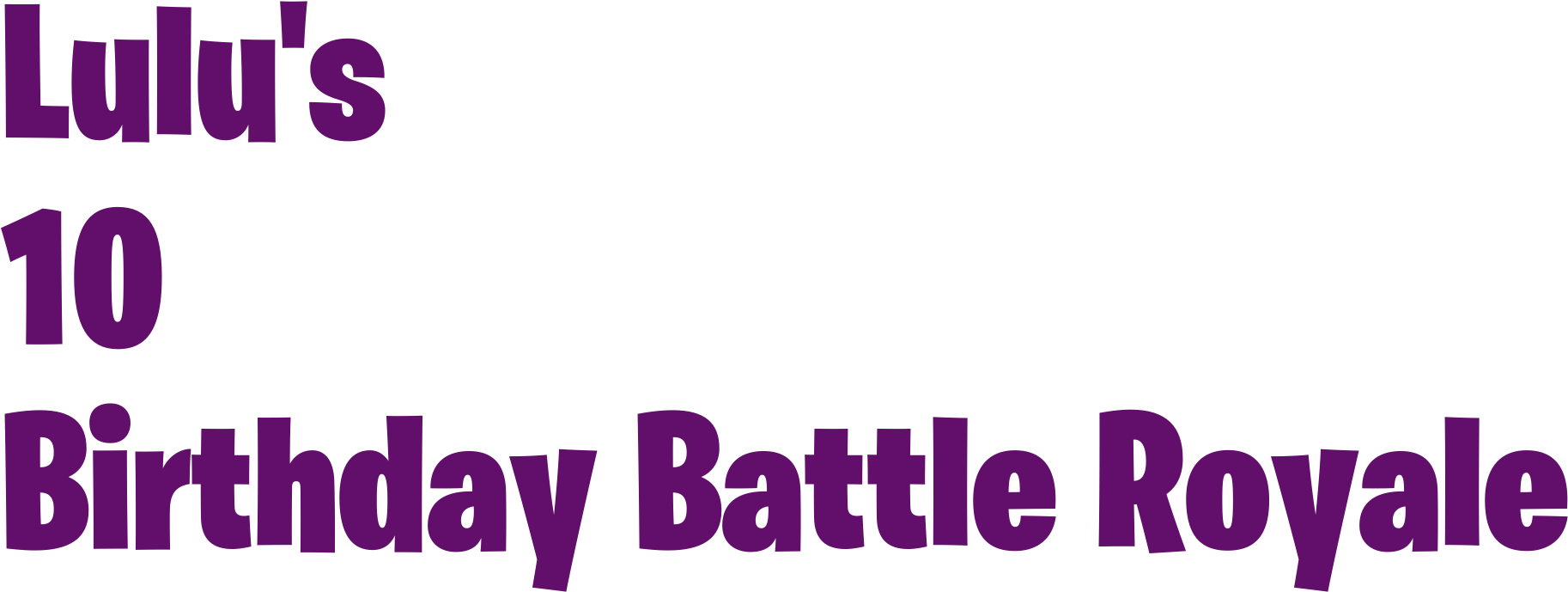 Edit Lulu's 10 Birthday Battle Royale Logo - Graphic Design (1880x698), Png Download