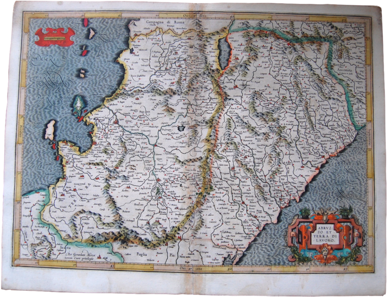 Map Of Abruzzi And Di Lavoro (middle Italy) (1024x680), Png Download