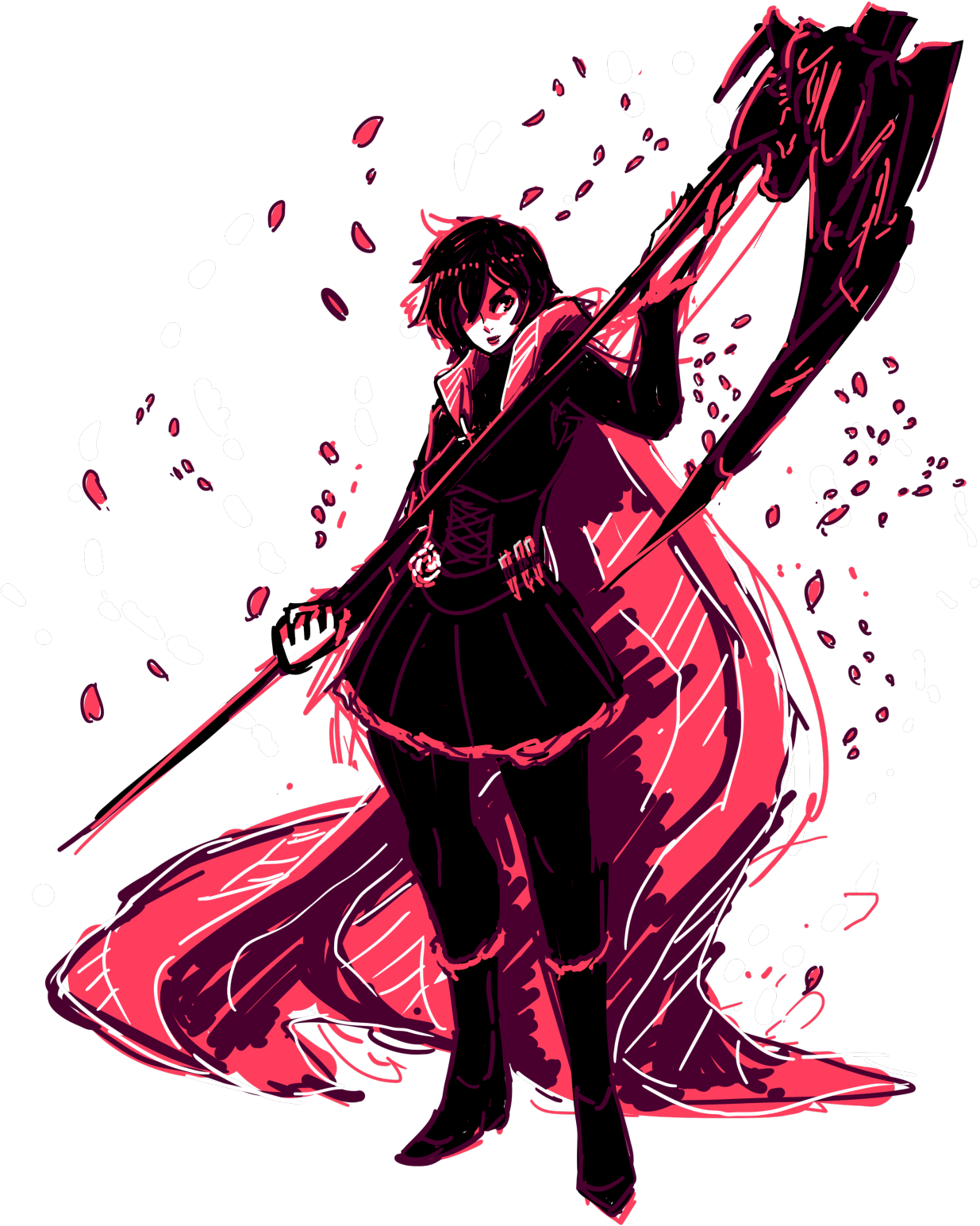 Rwby - Ruby Rose - Illustration (1280x1579), Png Download